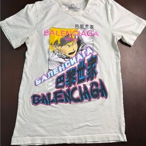 Trendy Graphic Tee - White and Multicolor